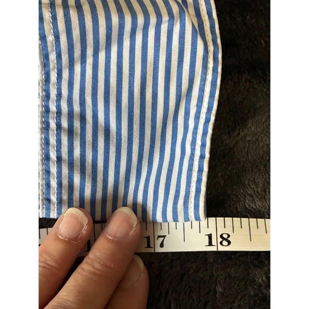 J.Crew Haberdashery Womens Blue White Striped Cotton Button‎ Down Shirt Size  S